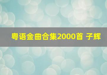 粤语金曲合集2000首 子辉